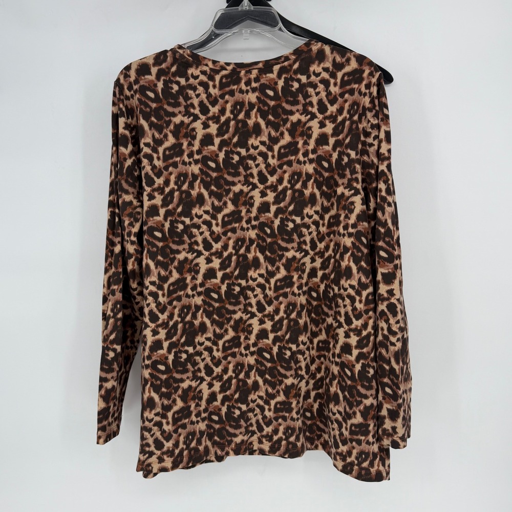 3 pc set Isaac Mizrahi Quilted Barn Jacket Leopard scarf long sl shirt Reversibl - Picture 7 of 14